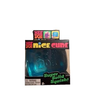 Nee Doh Nice Cube - Super Solid Squish! (Blue) - Brand New/Factory Sealed!